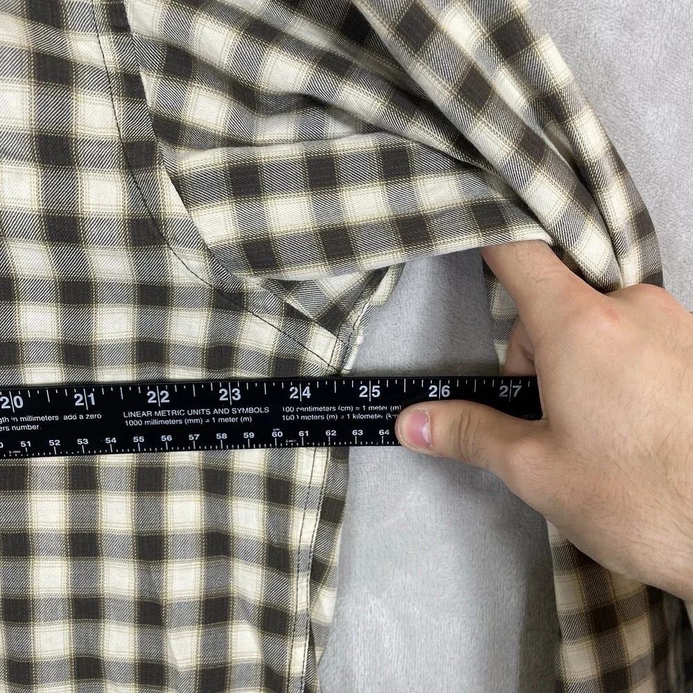 Vintage 90s Banana Republic Shadow Plaid Shirt Mens Large Hong Kong Button Up